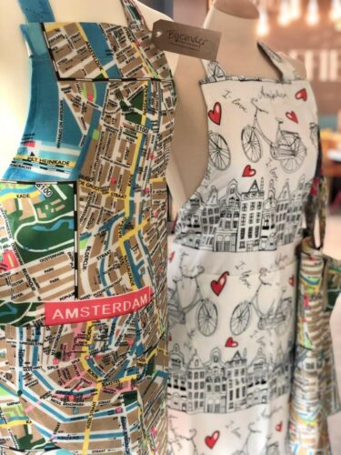 Keukenschort Amsterdamse fiets of plattegrond (volwassene)