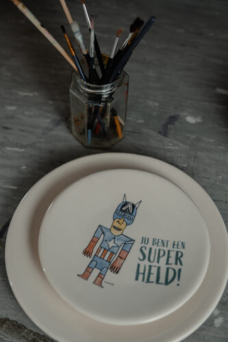 Superhelden servies gebaksbord