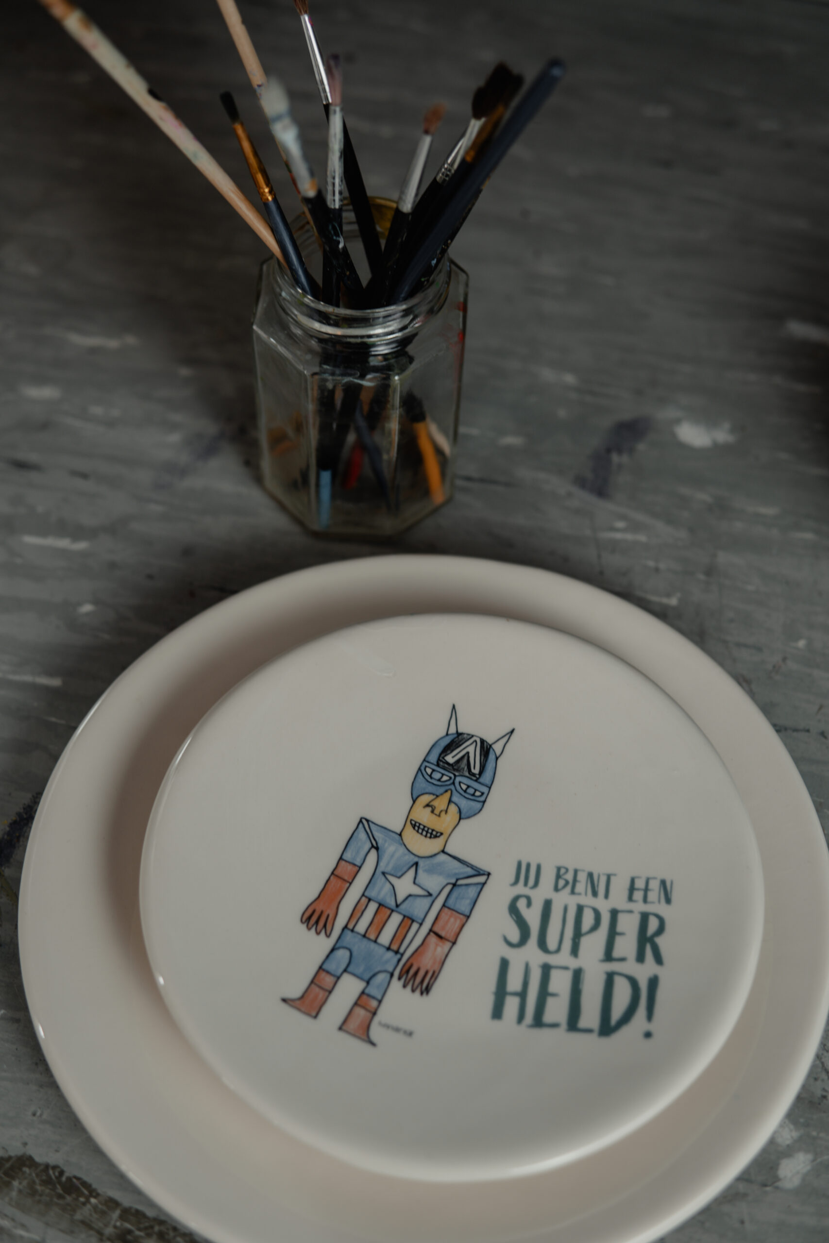 20240819-DSC01592 Superhelden servies gebaksbord - Afbeelding 1