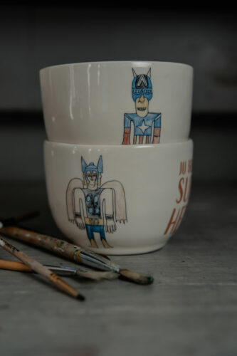 Superhelden servies theemok