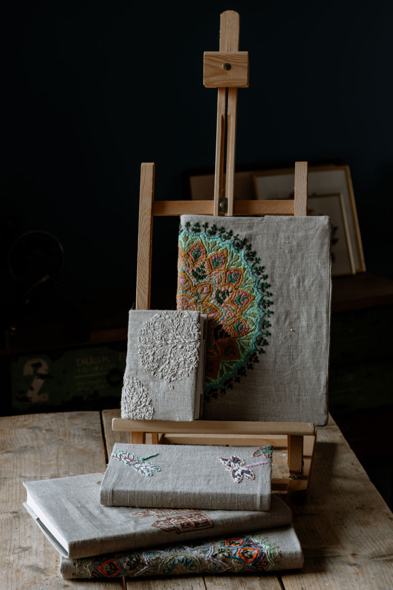 boekjestextielA5-A6-A4 Geborduurde notitieboek - Afbeelding 1